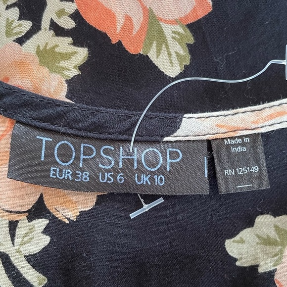 TOPSHOP Black Lace Floral Mini Dress Sz 6 - Picture 9 of 11
